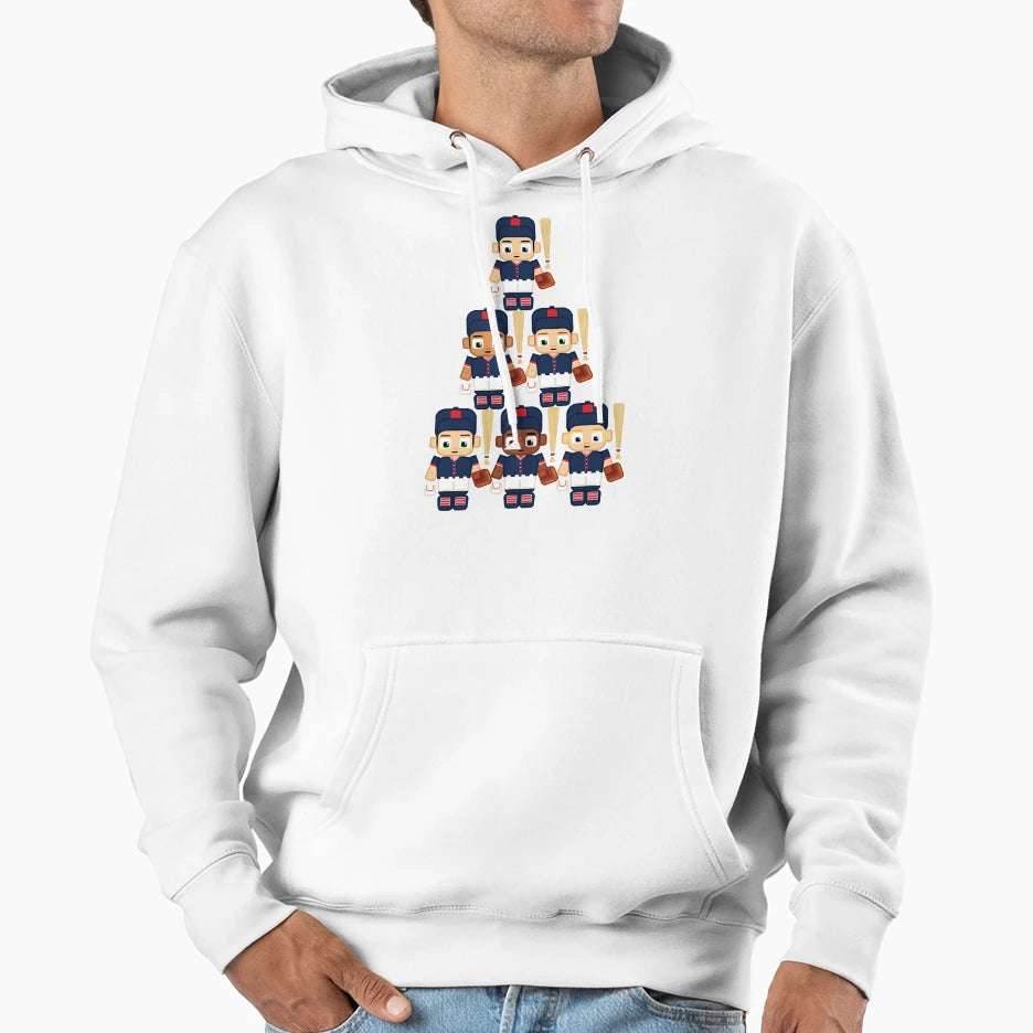 Baseball Navy White And Red Super Sports Hoodie - Custom Art Print Unisex - T-Shirt, Sweatshirt, Hoodie