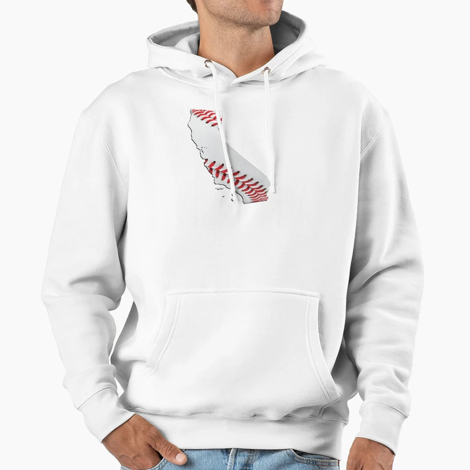 California Usa Map Real Baseball Hoodie - Casual Everyday Wear for Adults - T-Shirt, Sweatshirt, Hoodie