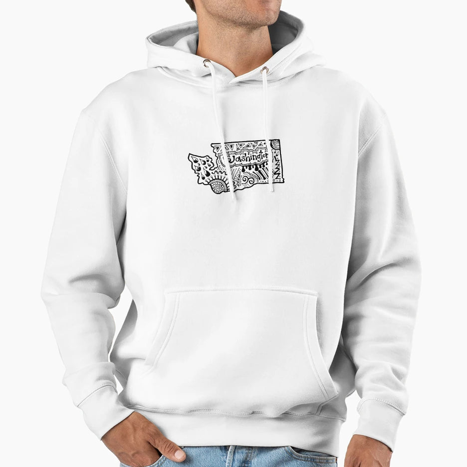 Washington Zentangle Hoodie - Aesthetic Graphic for Adults - T-Shirt, Sweatshirt, Hoodie