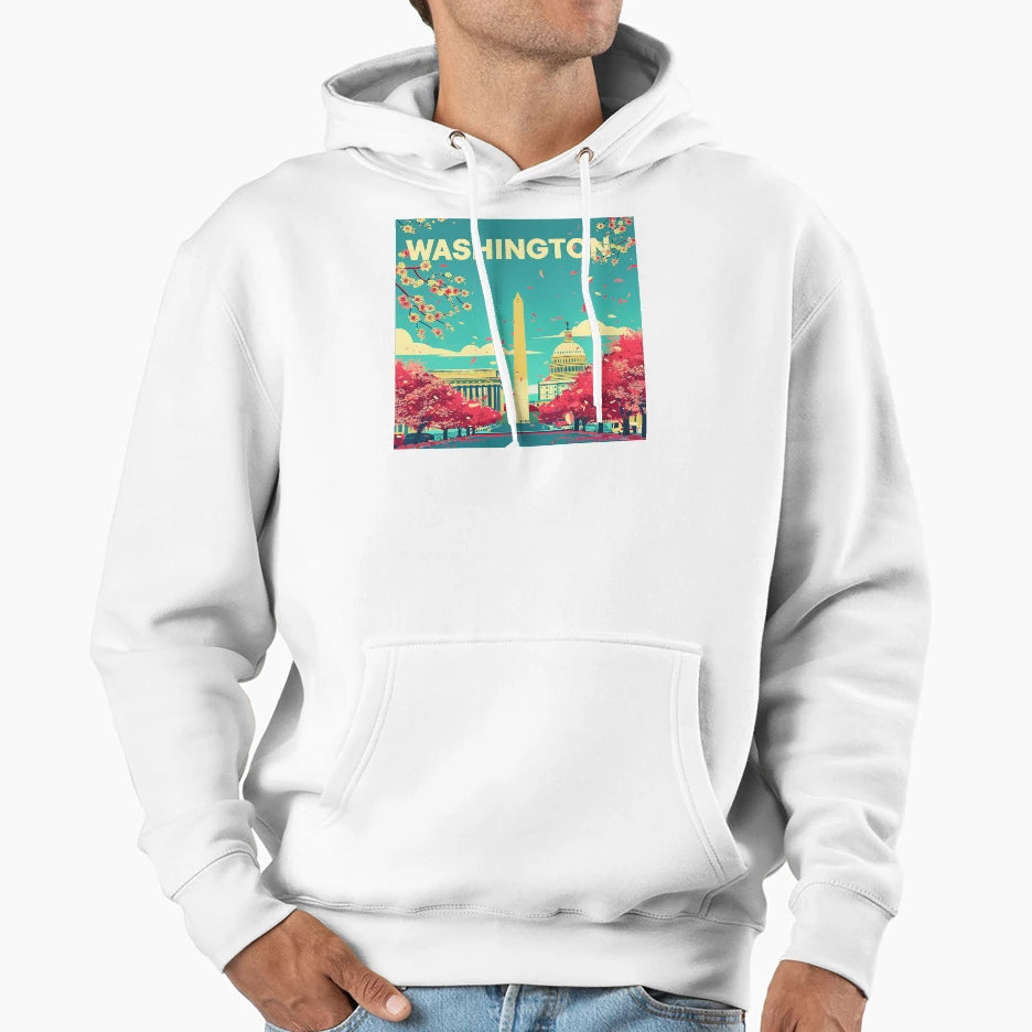 Washington Washington Vector Art Hoodie - Trendy Graphic Unisex - T-Shirt, Sweatshirt, Hoodie