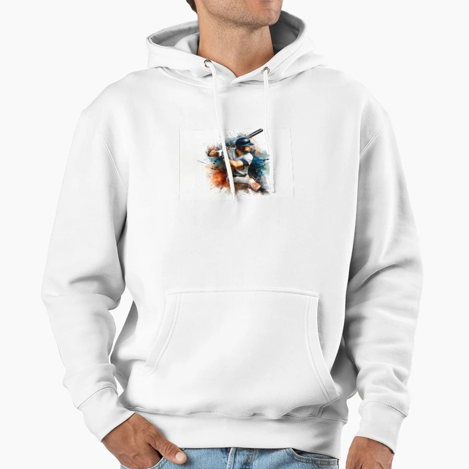 Baseball Player Hoodie - Casual Everyday Wear Men Women - T-Shirt, Sweatshirt, Hoodie