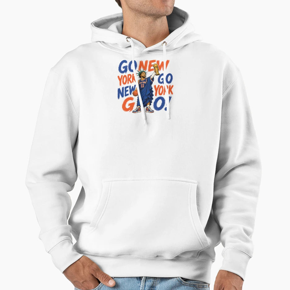 Go New York Go New York Basketball Hoodie - Fun Novelty Design Men Women - T-Shirt, Sweatshirt, Hoodie