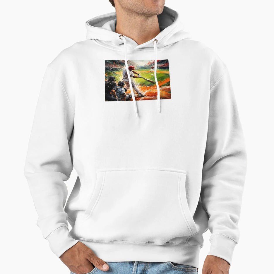 Dramatic Baseball Moment Hoodie - Graphic Print for Adults - T-Shirt, Sweatshirt, Hoodie