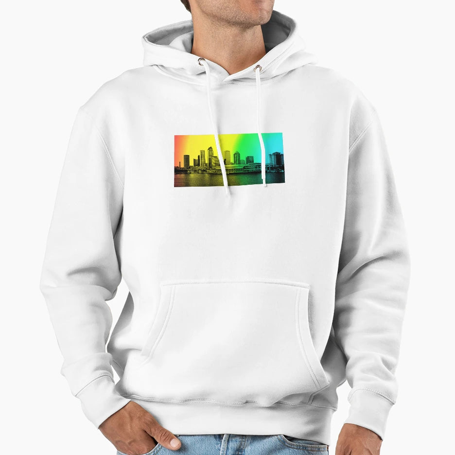 Skyline Downtown Tampa Florida Pen Hoodie - Custom Art Print Men Women - T-Shirt, Sweatshirt, Hoodie