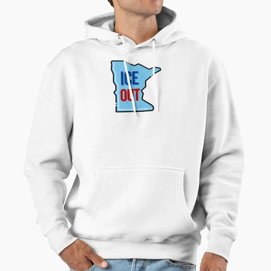 Ice Out Minnesota Anti Ice Hoodie - Aesthetic Graphic for Adults - T-Shirt, Sweatshirt, Hoodie