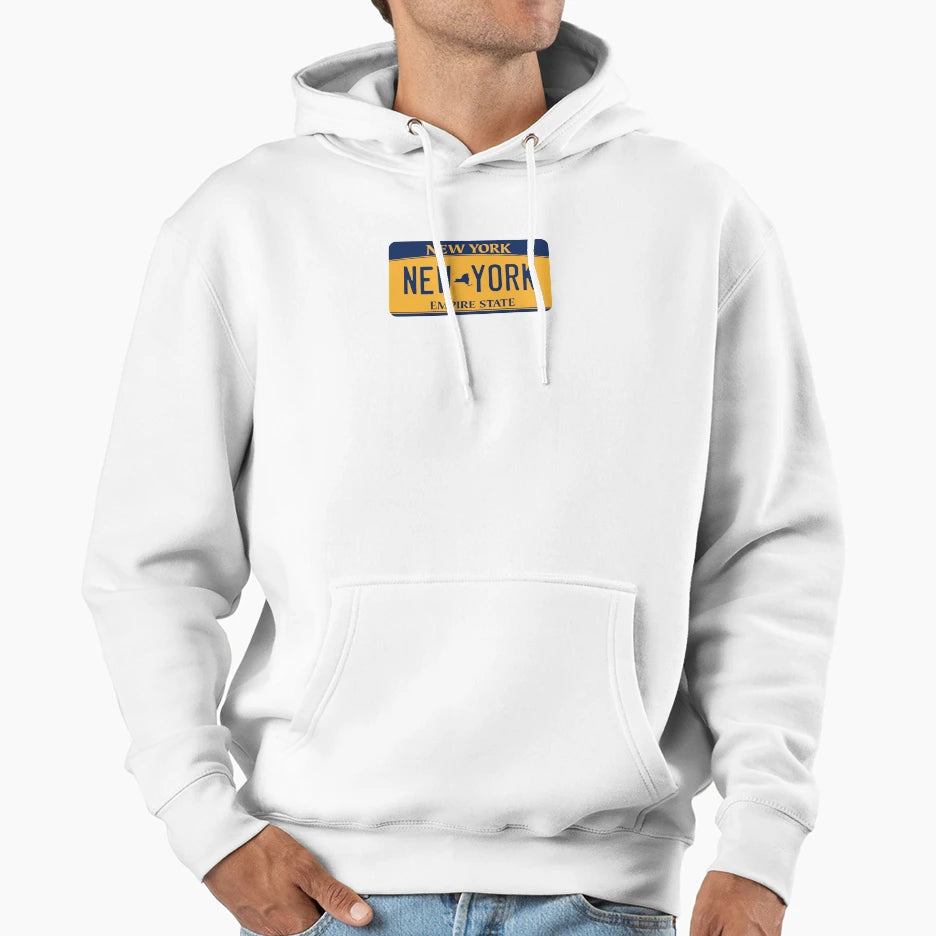 New York License Plate Hoodie - Streetwear Style Unisex - T-Shirt, Sweatshirt, Hoodie