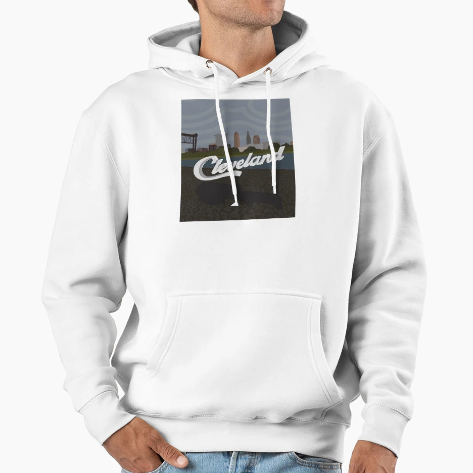Cle Skyline Hoodie - Novelty Apparel for Adults - T-Shirt, Sweatshirt, Hoodie