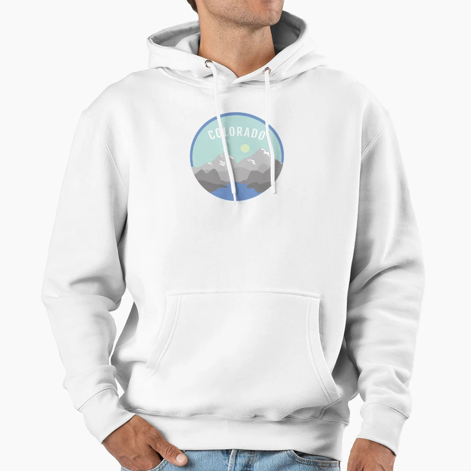 Colorado State Circle Hoodie - Minimalist Print for Adults - T-Shirt, Sweatshirt, Hoodie