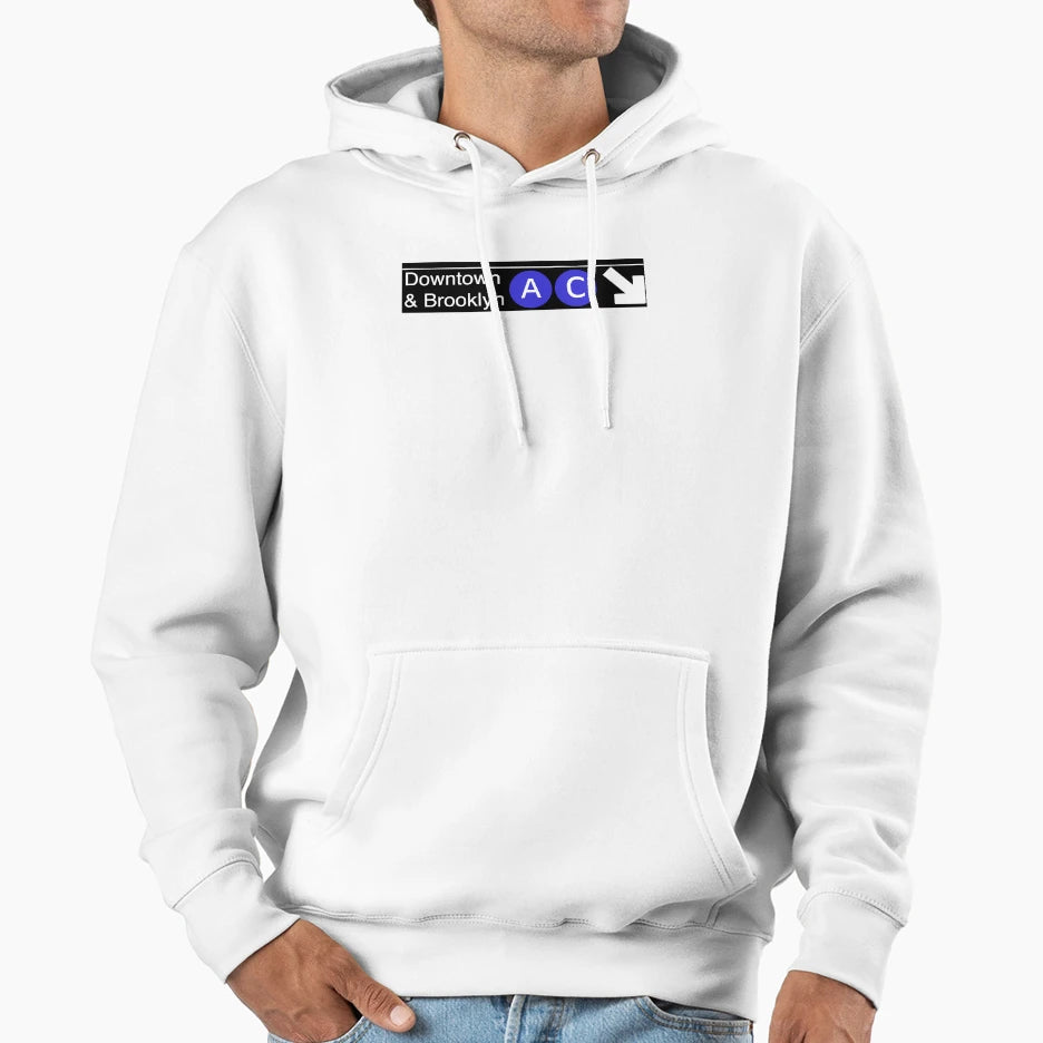 Nyc Subway Sign Hoodie - Novelty Apparel Unisex - T-Shirt, Sweatshirt, Hoodie