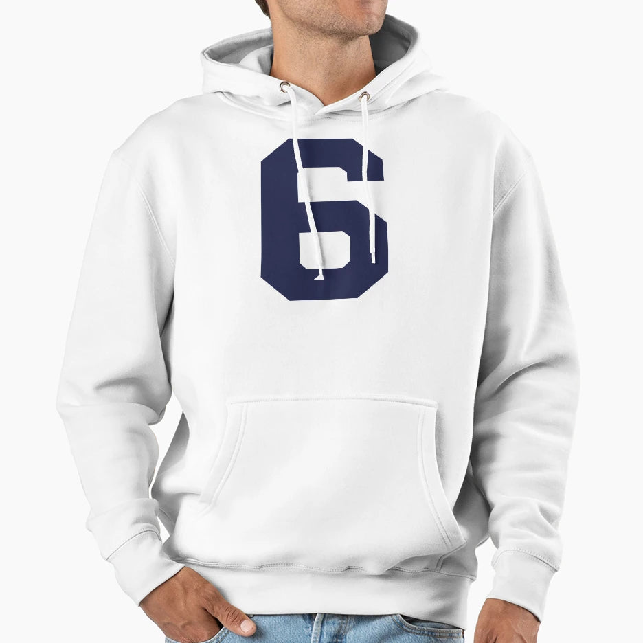 Number 6 Marine Blue Six Sports Hoodie - Streetwear Style for Adults - T-Shirt, Sweatshirt, Hoodie