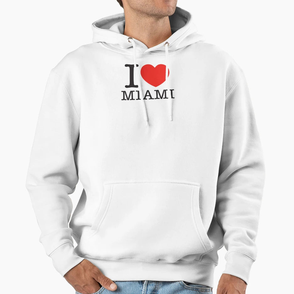 I Love Miami Hoodie - Graphic Print for Adults - T-Shirt, Sweatshirt, Hoodie