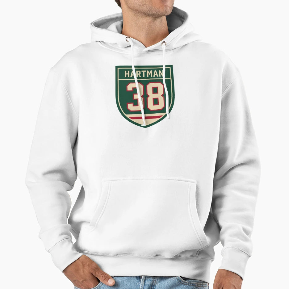 Ryan Hartman 38 Emblem Hoodie - Novelty Apparel Men Women - T-Shirt, Sweatshirt, Hoodie