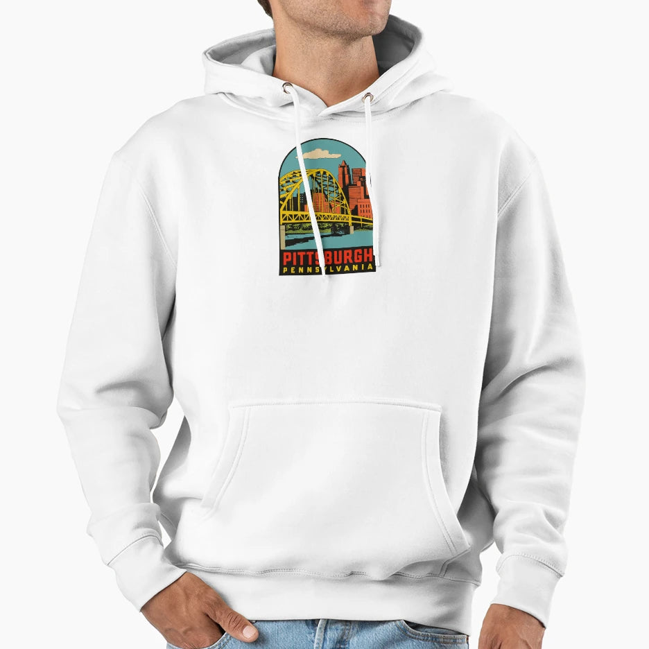 Pittsburgh Decal Hoodie - Novelty Apparel for Adults - T-Shirt, Sweatshirt, Hoodie