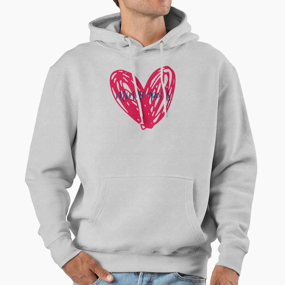Minneapolis Heart 2 Hoodie - Casual Everyday Wear Men Women - T-Shirt, Sweatshirt, Hoodie