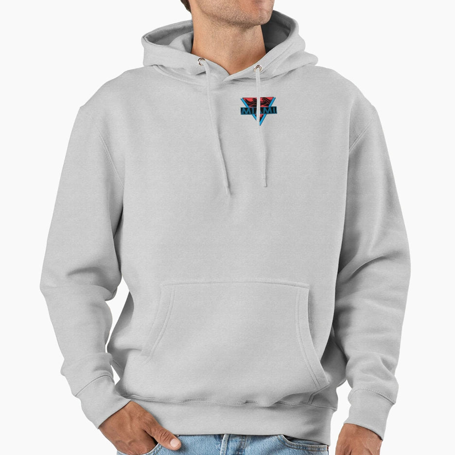 Miami Travel Badge Hoodie - Minimalist Print Men Women - T-Shirt, Sweatshirt, Hoodie