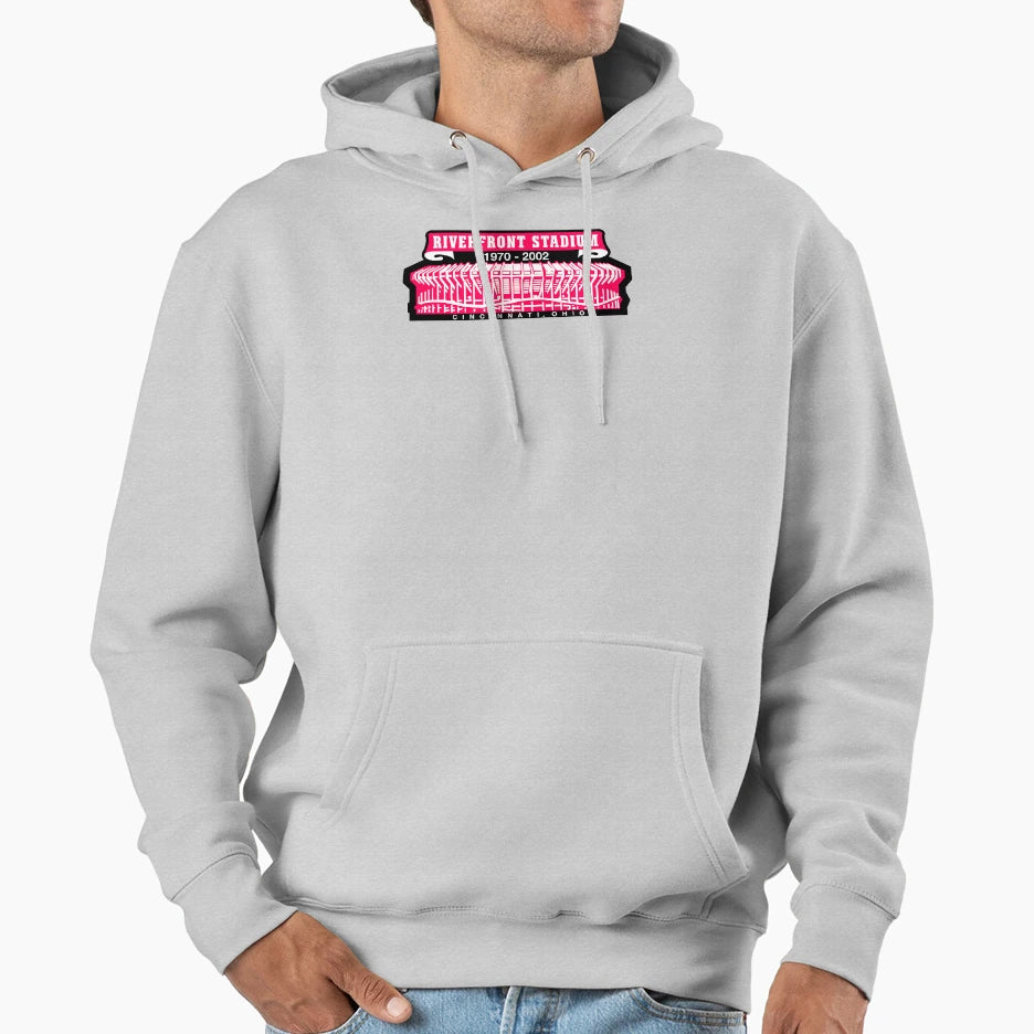Riverfront Stadium Hoodie - Unique Graphic Men Women - T-Shirt, Sweatshirt, Hoodie
