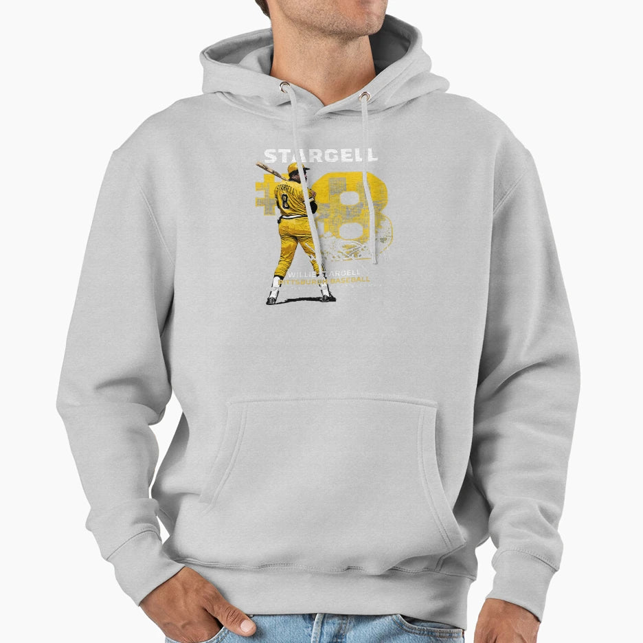 Willie Stargell Throwback Number Hoodie - Novelty Apparel for Adults - T-Shirt, Sweatshirt, Hoodie