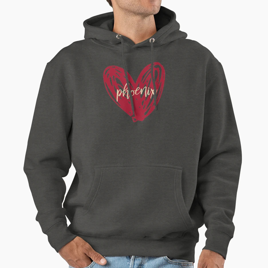 Phoenix Heart 2 Hoodie - Casual Everyday Wear Men Women - T-Shirt, Sweatshirt, Hoodie