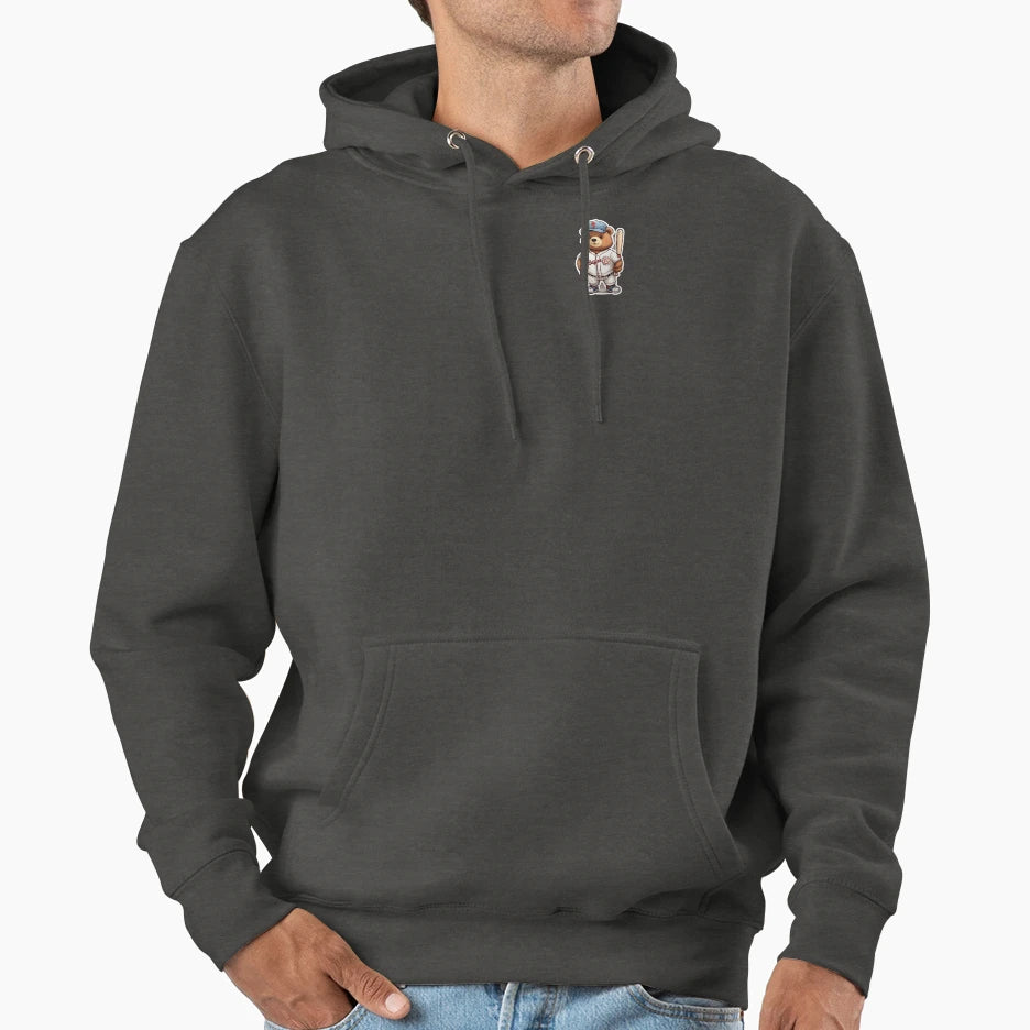 Bear Baseball Player Hoodie - Graphic Print Men Women - T-Shirt, Sweatshirt, Hoodie