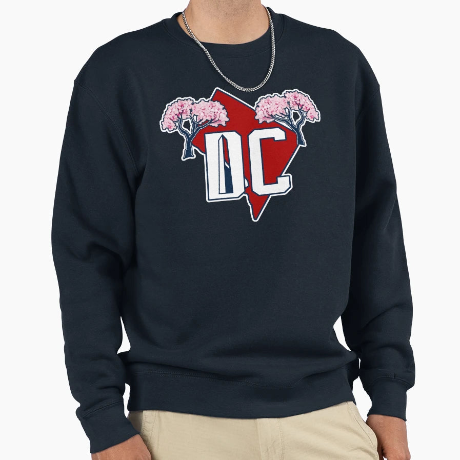 Dc Cherry Blossoms Sweatshirt - Minimalist Print for Adults - T-Shirt, Sweatshirt, Hoodie