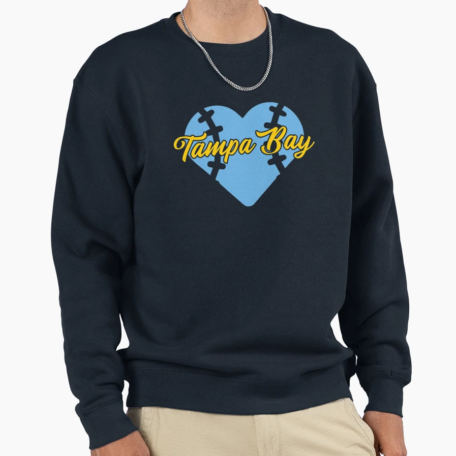 Tampa Bay I Love Tb Baseball Heart Sweatshirt - Unique Graphic Men Women - T-Shirt, Sweatshirt, Hoodie