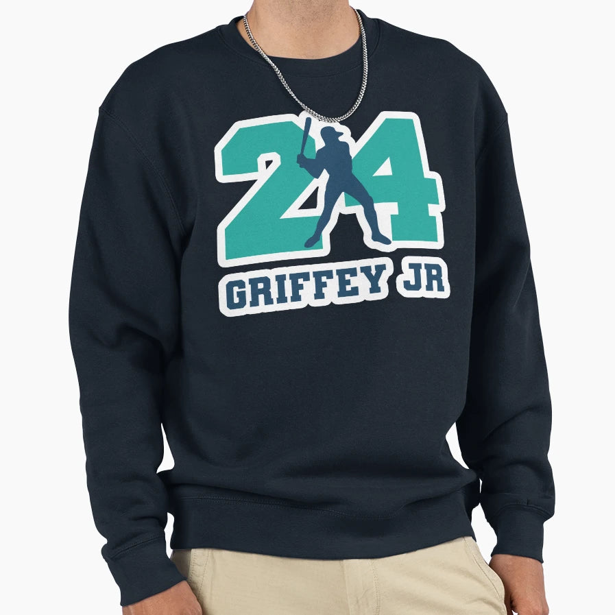 24 Ken Griffey Jr Seattle Redro Sweatshirt - Fun Novelty Design Unisex - T-Shirt, Sweatshirt, Hoodie
