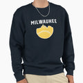 Milwaukee Wisconsin Cityscape Baseball Sweatshirt - Graphic Print Men Women - T-Shirt, Sweatshirt, Hoodie