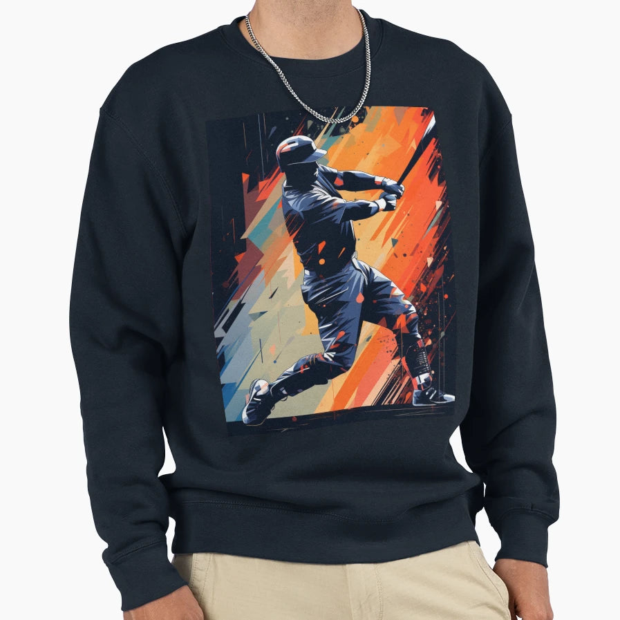 Baseball Player Sweatshirt - Custom Art Print for Adults - T-Shirt, Sweatshirt, Hoodie