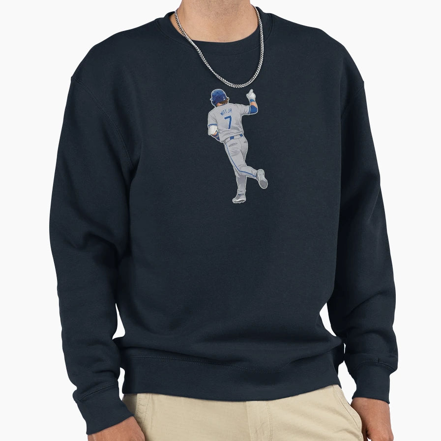Bobby Witt Jr 7 Running Celebration Sweatshirt - Unique Graphic Unisex - T-Shirt, Sweatshirt, Hoodie