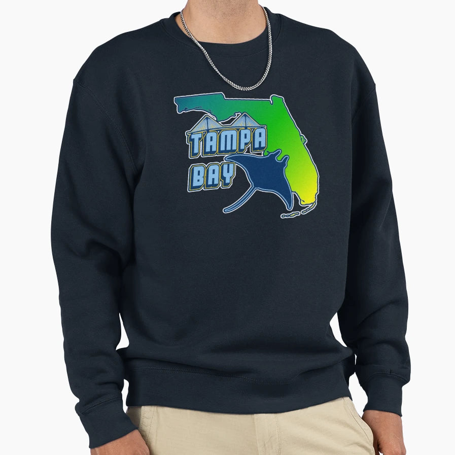 Tampa Bay Sting Ray Bridge Logo Sweatshirt - Casual Everyday Wear Men Women - T-Shirt, Sweatshirt, Hoodie