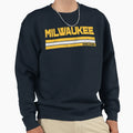 Milwaukee Baseball Stripe Sweatshirt - Graphic Print Unisex - T-Shirt, Sweatshirt, Hoodie