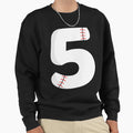 Number 5 Baseball 5 Sweatshirt - Minimalist Print Men Women - T-Shirt, Sweatshirt, Hoodie