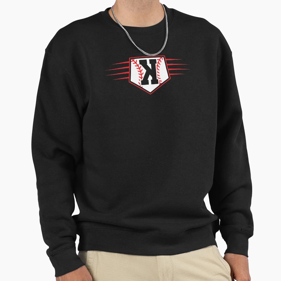 Backwards K Baseball Pitcher Sweatshirt - Minimalist Print Men Women - T-Shirt, Sweatshirt, Hoodie