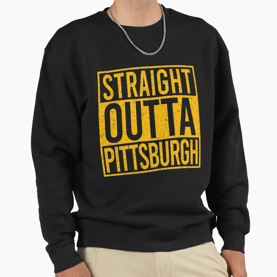 Straight Outta Pittsburgh Sweatshirt - Minimalist Print for Adults - T-Shirt, Sweatshirt, Hoodie