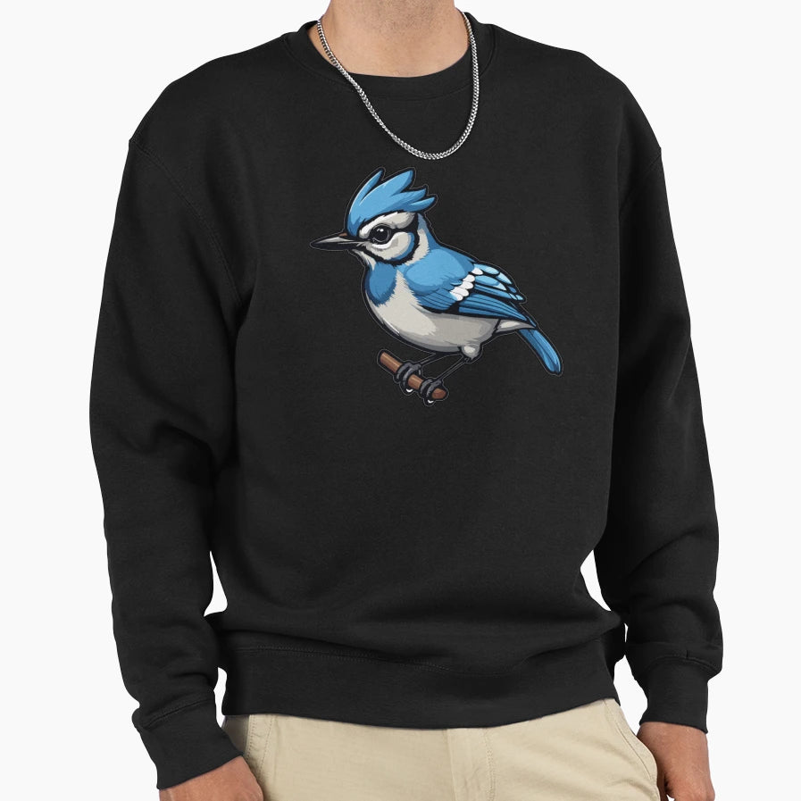 Bubblegum Bluejay Bird Sweatshirt - Custom Art Print Unisex - T-Shirt, Sweatshirt, Hoodie