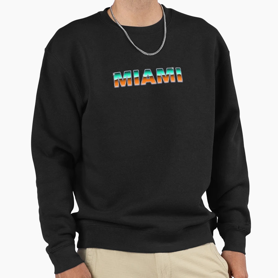 Miami Football 80S Sweatshirt - Casual Everyday Wear for Adults - T-Shirt, Sweatshirt, Hoodie