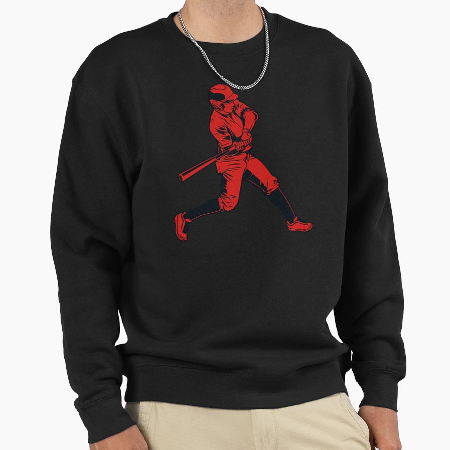 Baseball Player Sweatshirt - Minimalist Print Men Women - T-Shirt, Sweatshirt, Hoodie