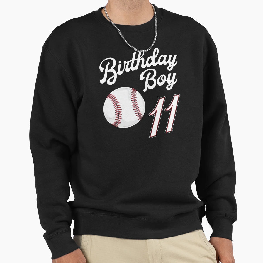 11 Years Old Baseball Themed 11Th Sweatshirt - Minimalist Print Men Women - T-Shirt, Sweatshirt, Hoodie