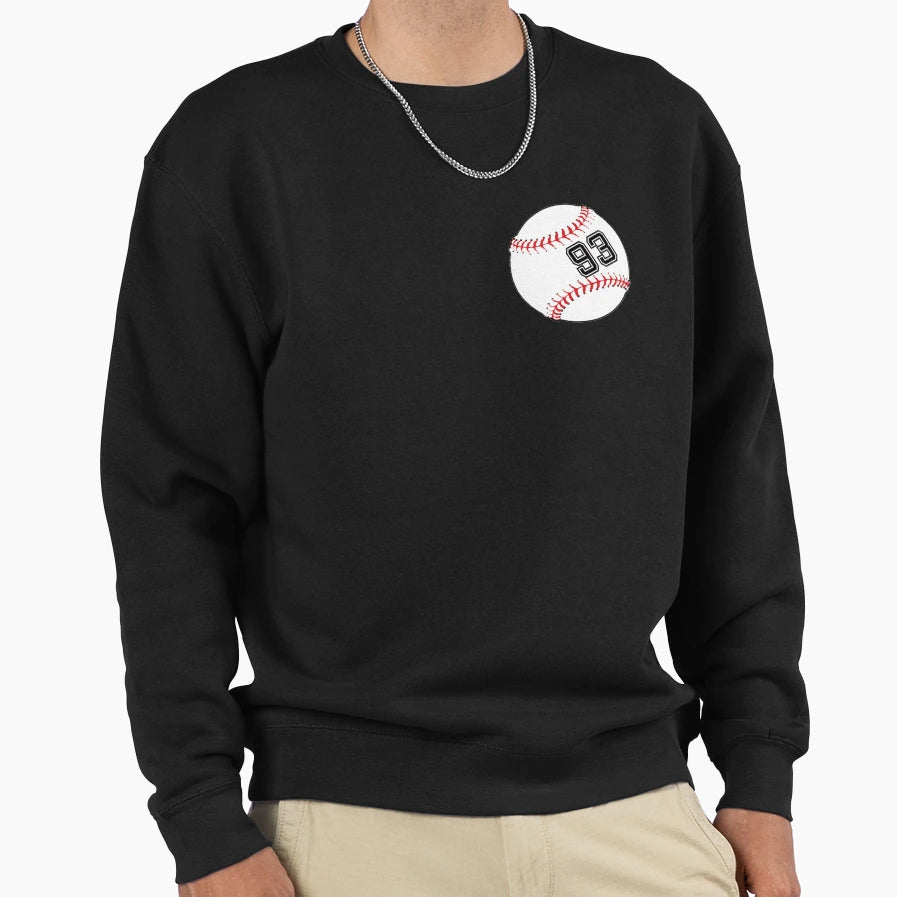 Baseball Player Jersey No 93 Back Sweatshirt - Minimalist Print for Adults - T-Shirt, Sweatshirt, Hoodie