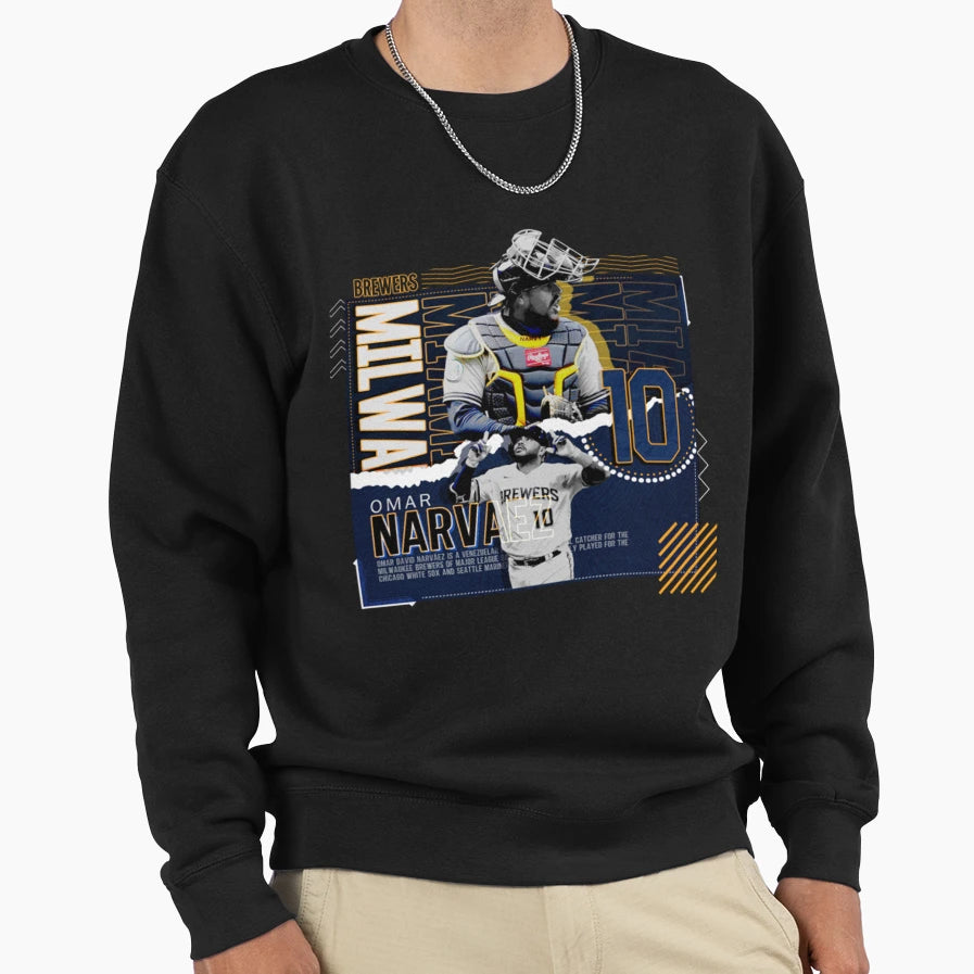 Omar Narvaez Baseball Sweatshirt - Streetwear Style Unisex - T-Shirt, Sweatshirt, Hoodie