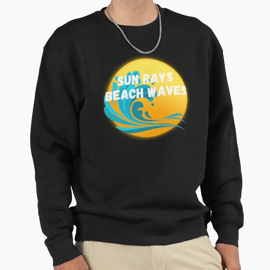 Sun Rays Beach Waves Sweatshirt - Trendy Graphic Men Women - T-Shirt, Sweatshirt, Hoodie