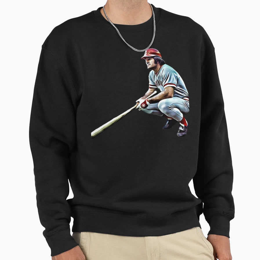 Pete Rose Hit King Charlie Sweatshirt - Fun Novelty Design for Adults - T-Shirt, Sweatshirt, Hoodie