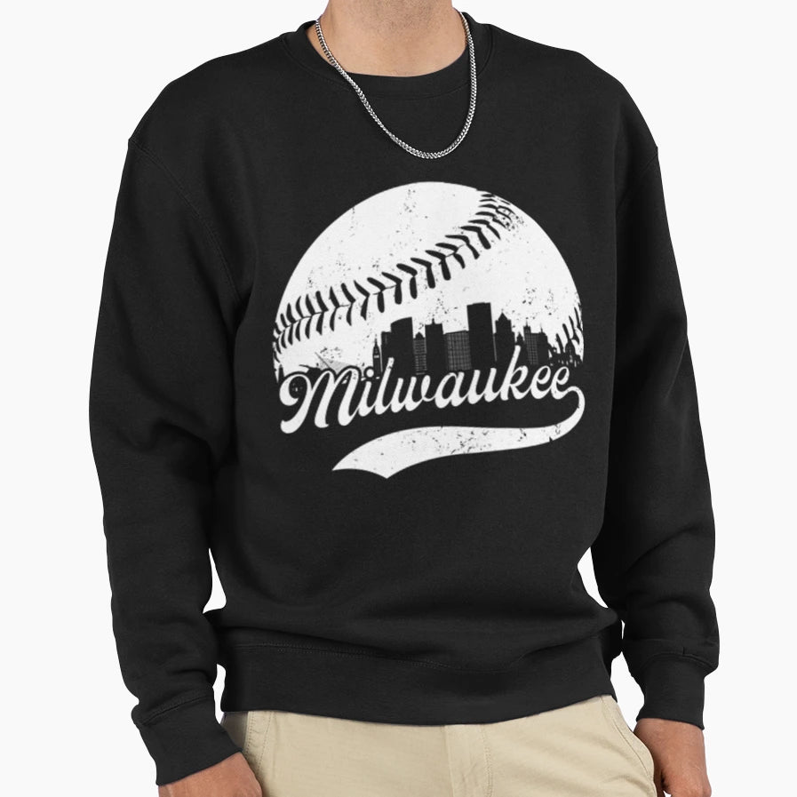 Milwaukee Wisconsin Skyline Sweatshirt - Aesthetic Graphic Unisex - T-Shirt, Sweatshirt, Hoodie