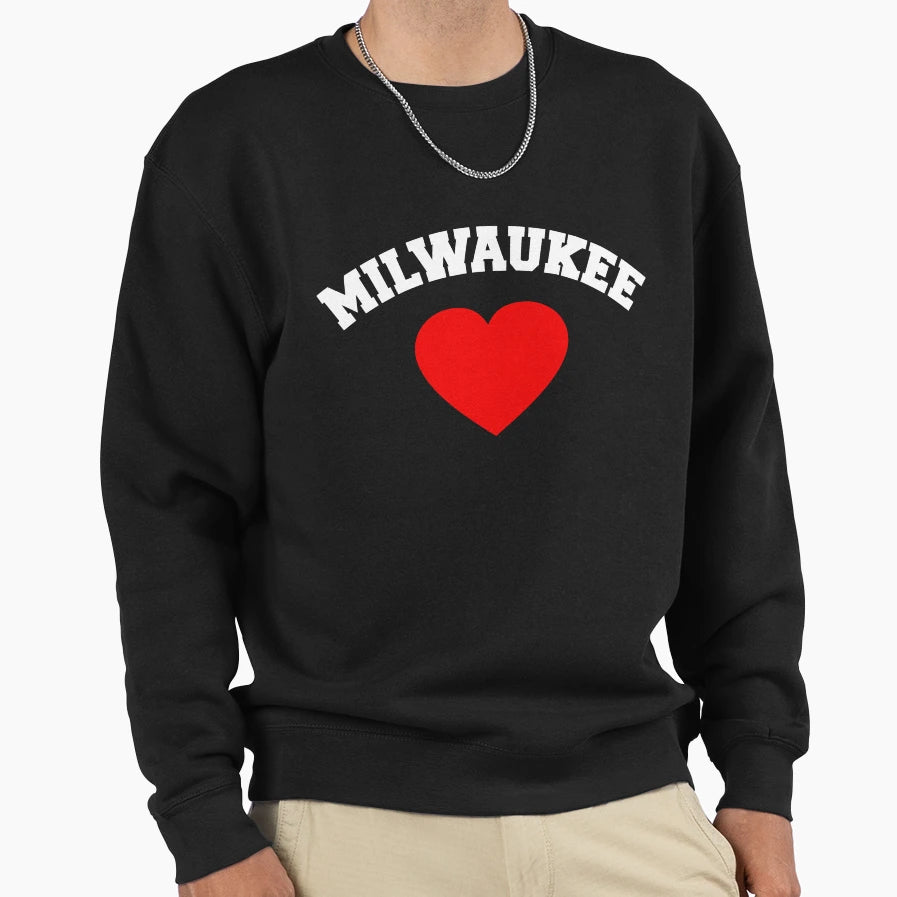 Milwaukee Love Sweatshirt - Minimalist Print Men Women - T-Shirt, Sweatshirt, Hoodie