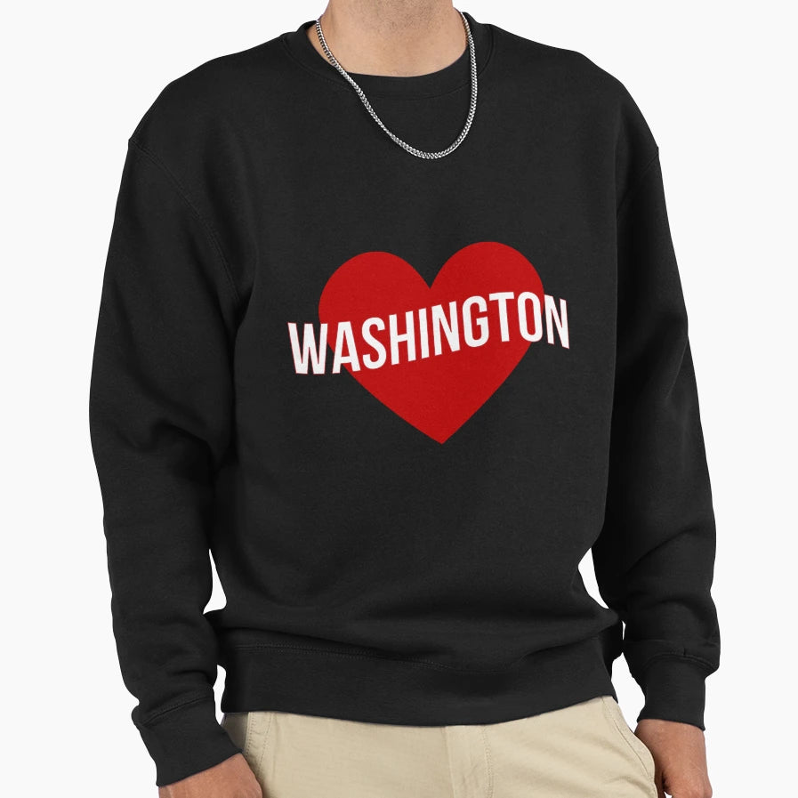 Washington Heart Sweatshirt - Streetwear Style for Adults - T-Shirt, Sweatshirt, Hoodie