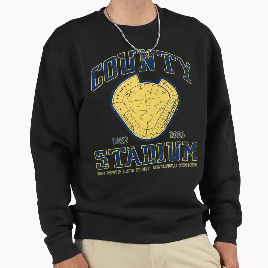Milwaukee County Stadium Sweatshirt - Graphic Print for Adults - T-Shirt, Sweatshirt, Hoodie