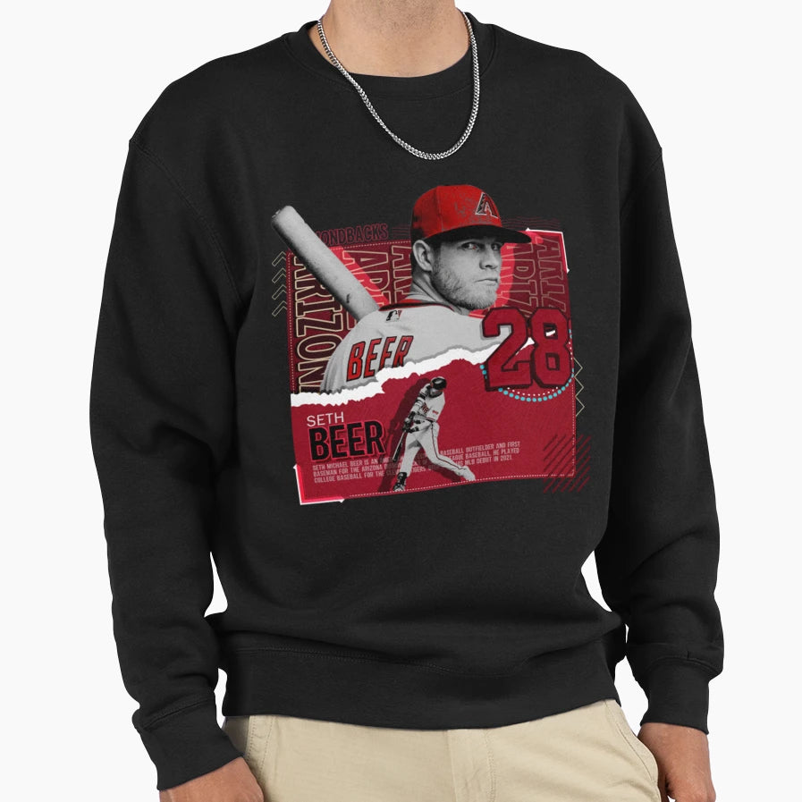 Seth Beer Baseball Sweatshirt - Minimalist Print for Adults - T-Shirt, Sweatshirt, Hoodie