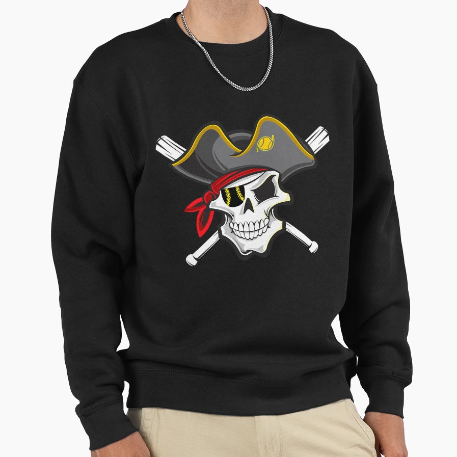 Pirate Baseball Skull Fans Pittsburgh Sweatshirt - Graphic Print Unisex - T-Shirt, Sweatshirt, Hoodie