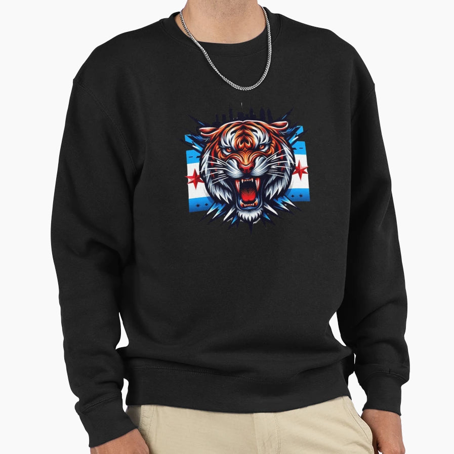 City Tiger Sweatshirt - Fun Novelty Design for Adults - T-Shirt, Sweatshirt, Hoodie