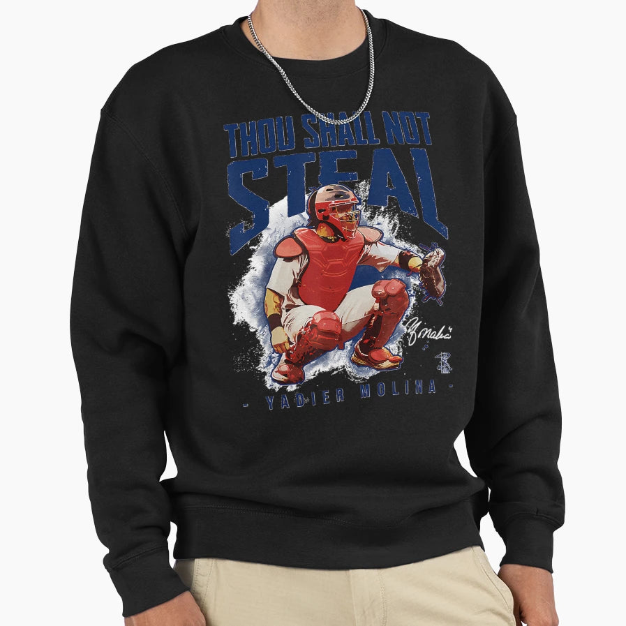 Yadier Molina Thou Shall Not Sweatshirt - Aesthetic Graphic for Adults - T-Shirt, Sweatshirt, Hoodie